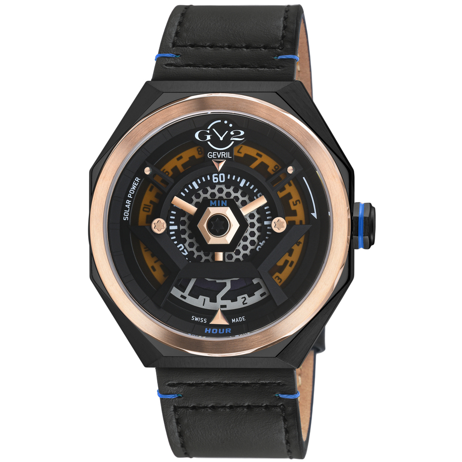 GV2 by Gevril Stella Solare Orange Dial Mens Watch 43802