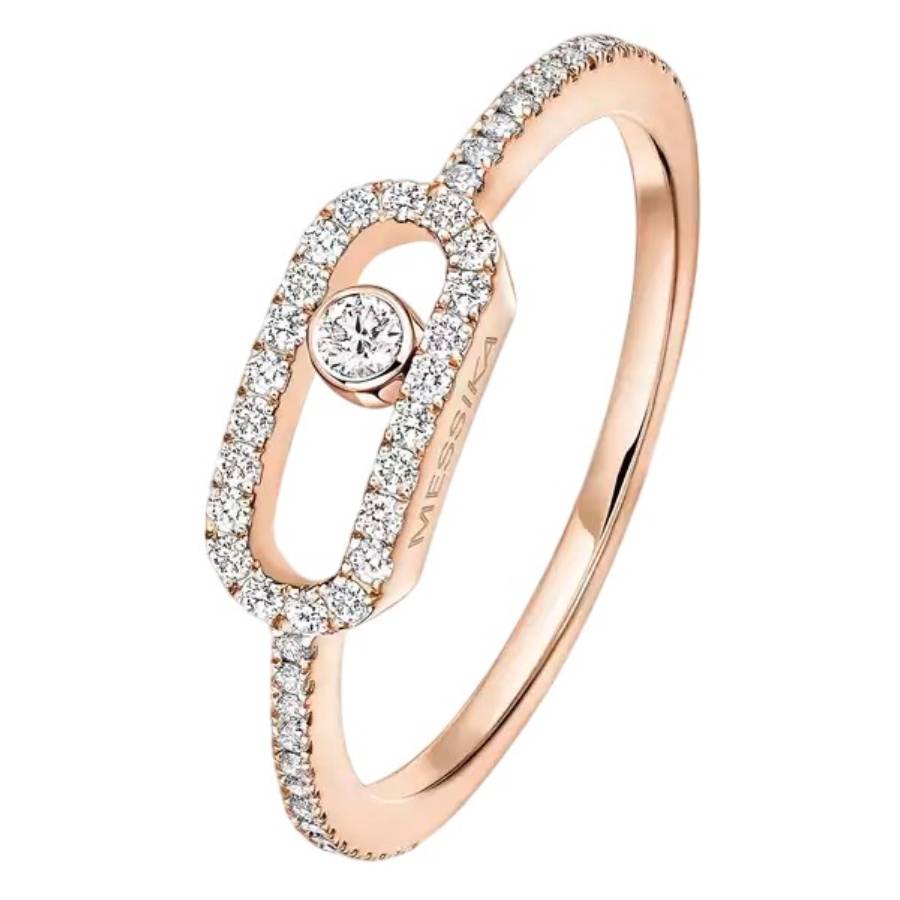 Messika Move Uno 18k Rose Gold Diamond Ring Size 51 1598$