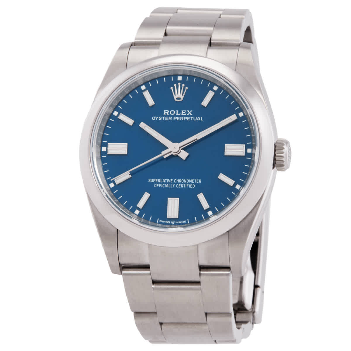 Rolex Oyster Perpetual Automatic Chronometer Blue Dial Mens Watch M1260000015