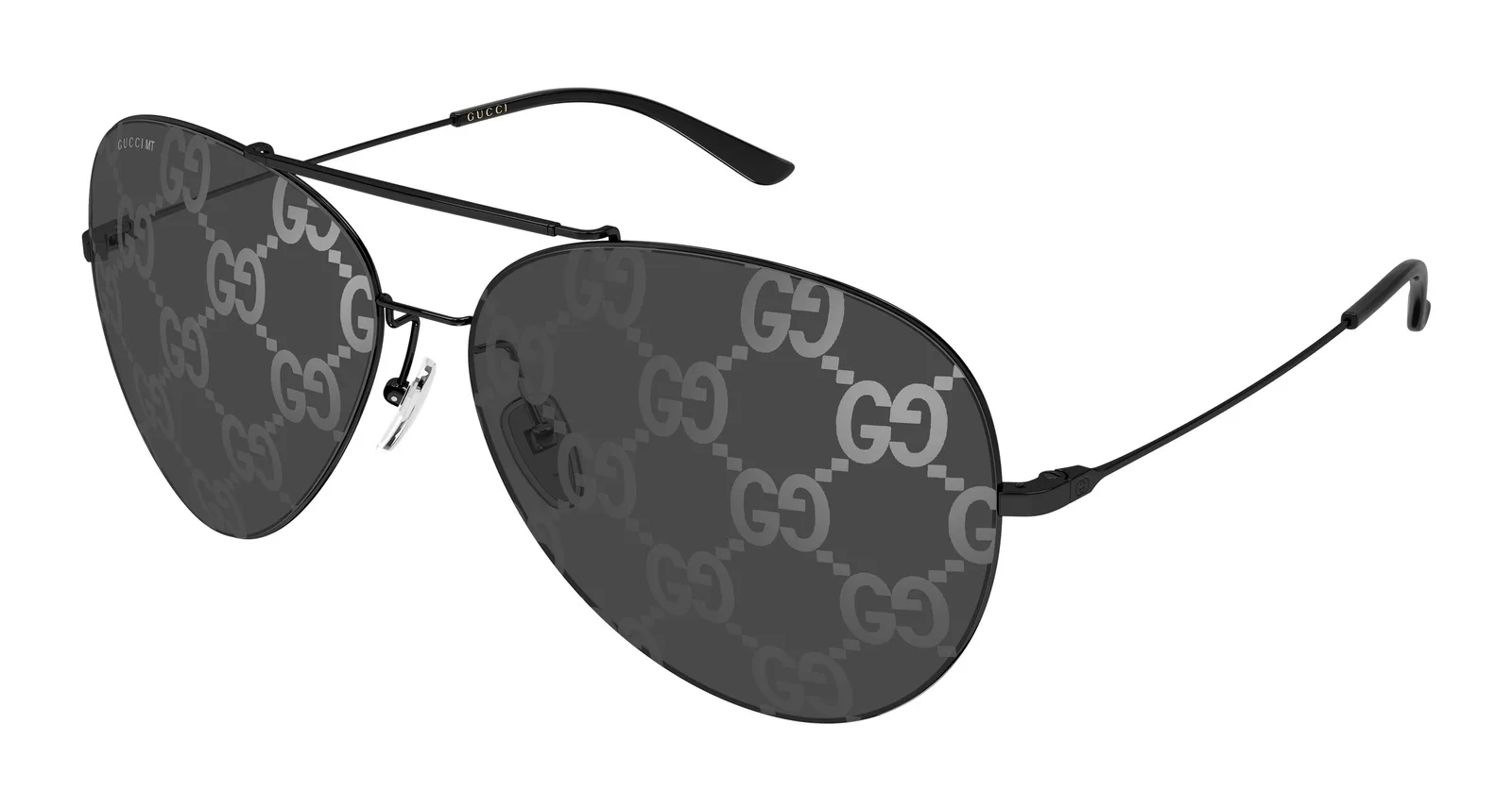 Gucci Smoke Logo Pilot Mens Sunglasses GG2172S 002 65