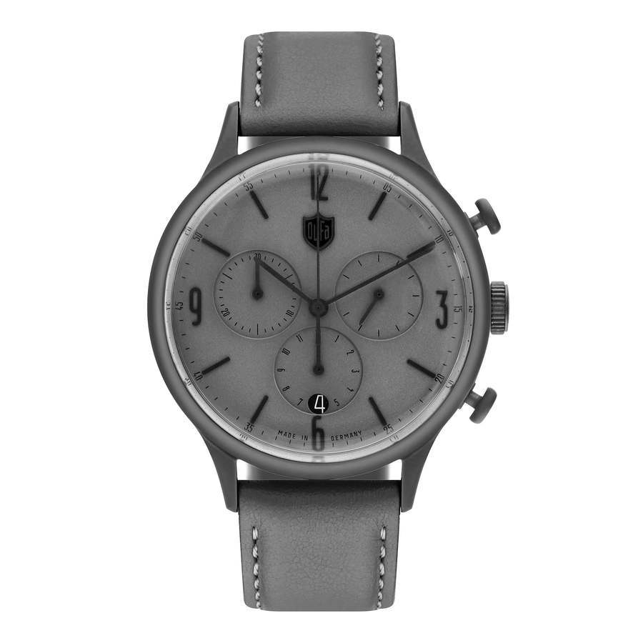 Dufa Van Der Roche Chronograph Quartz Grey Dial Mens Watch DF-9002-0C