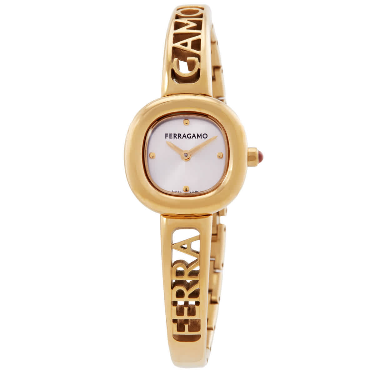 Ferragamo Iconic Jewel Bangle Quartz Silver Dial Ladies Watch SFAB00324 346$