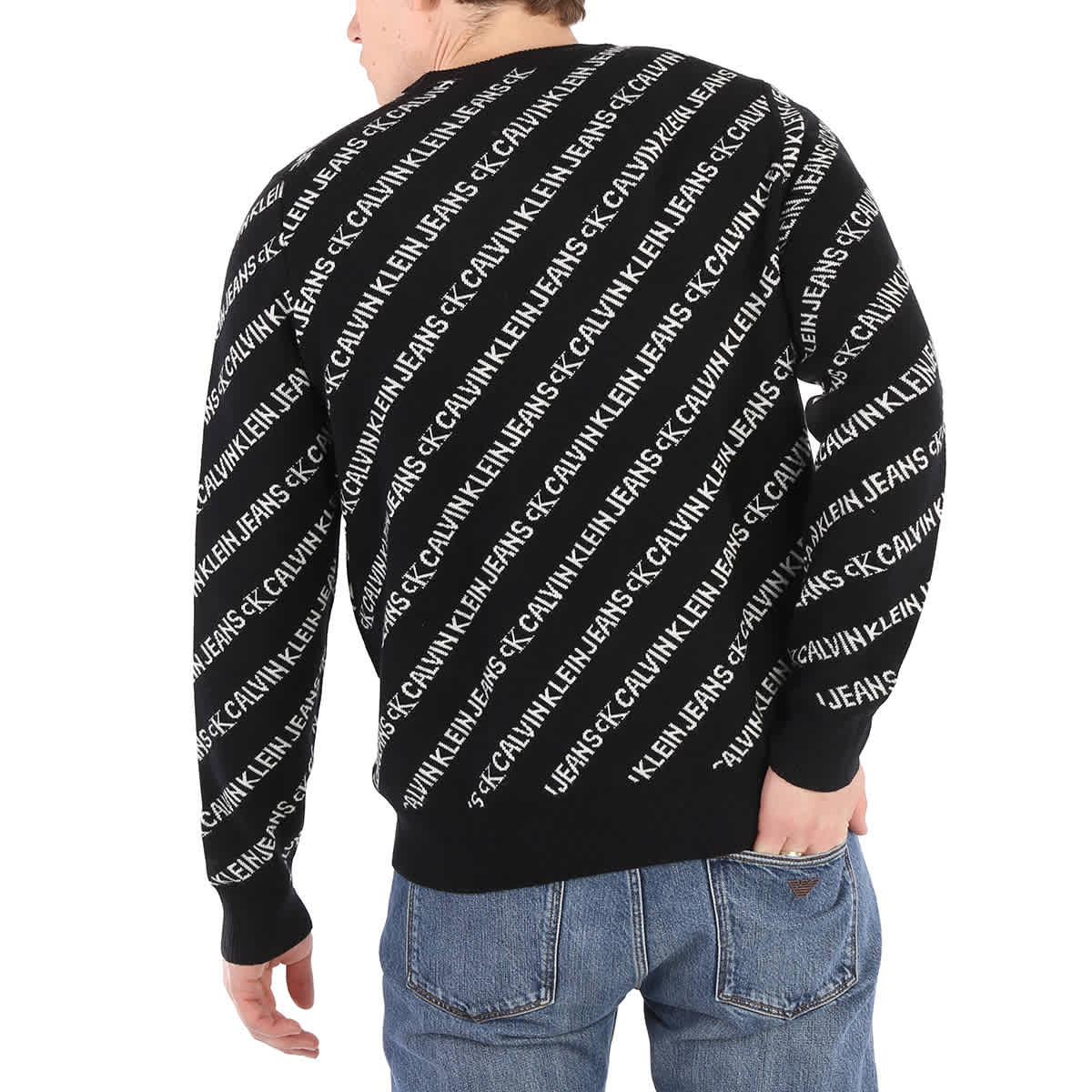 Calvin Klein Men's Black Institutional All Over Print Pullover | eBay