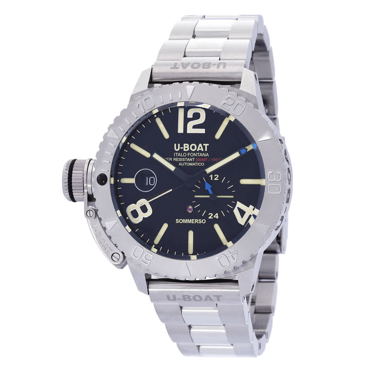 U-Boat Lefty Sommerso Automatic Black Dial Mens Watch 9007AMT 1875$