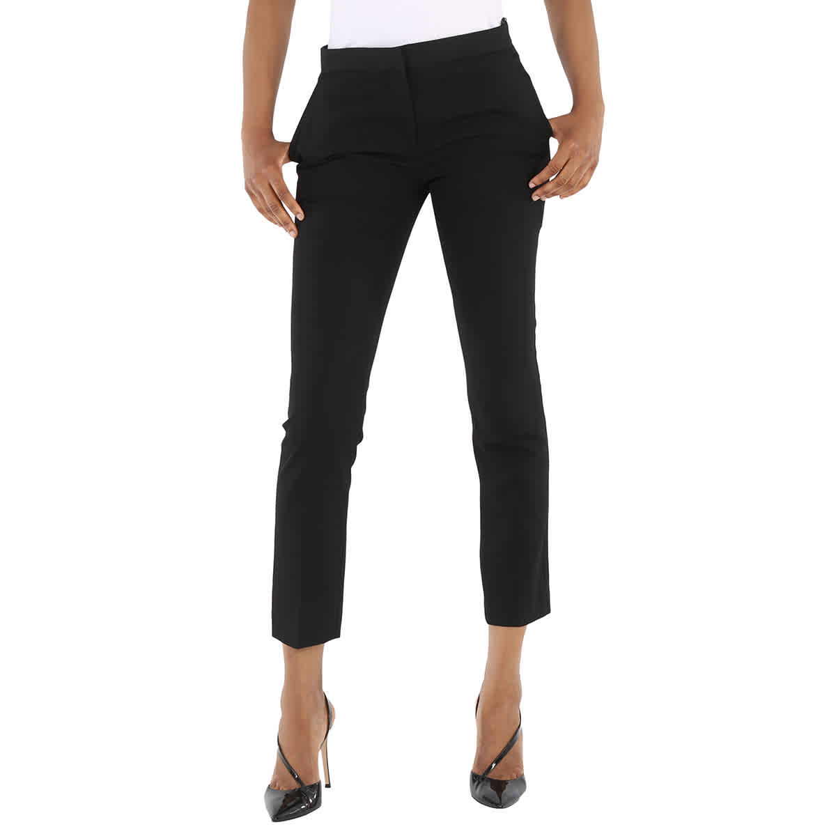 Burberry Black Wool Cropped Tailored Trousers eBay