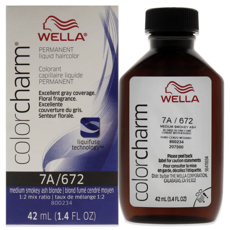 Wella Unisex Color Charm Permanent Liquid Hair Color 142 Oz 672 7a Med Smoky Ash Blonde Hair Care 070018105622 12$
