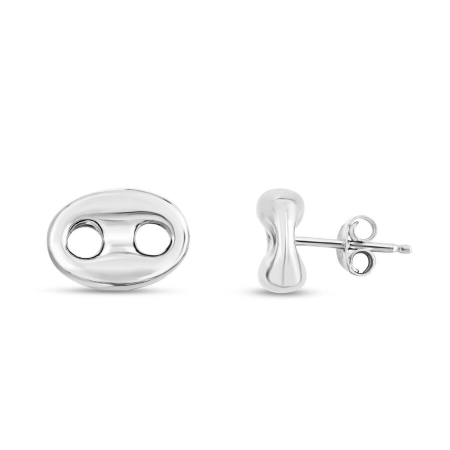 Tresorra Sterling Silver Puffed Mariner Stud Earrings 155$