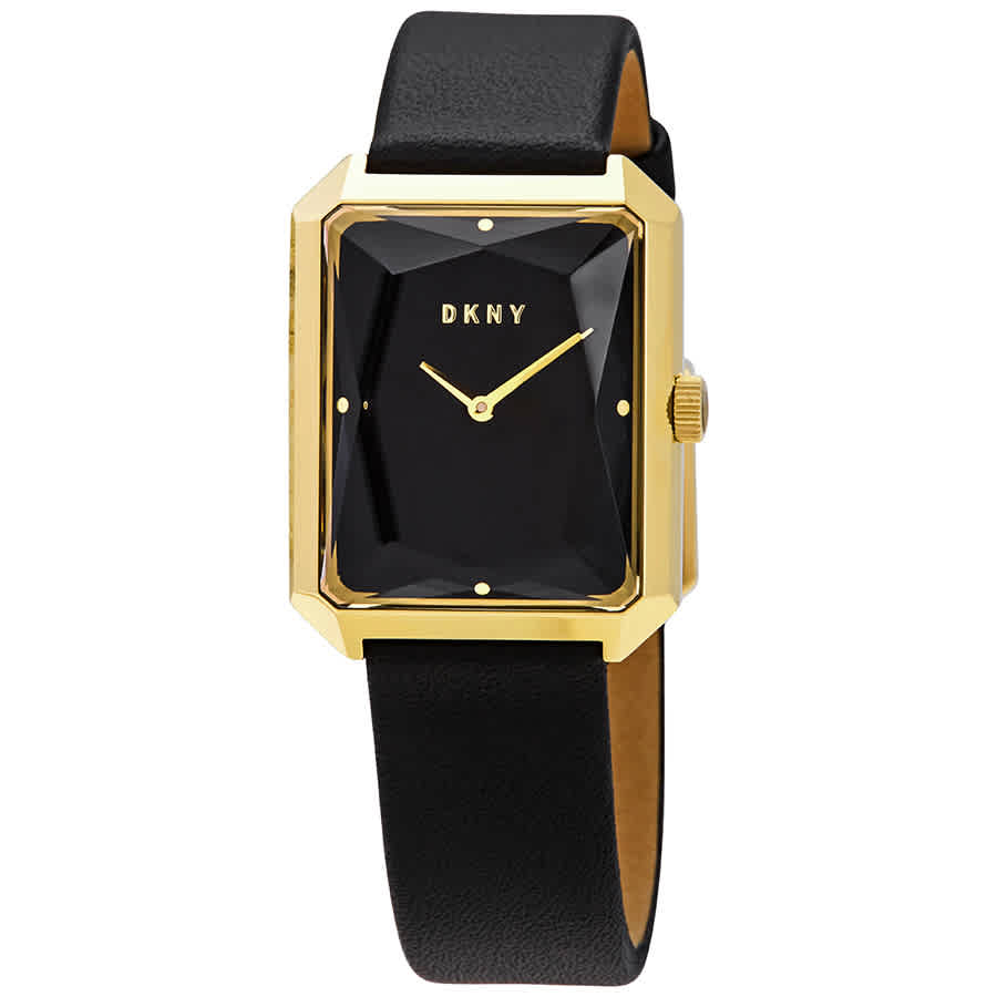 Dkny Cityspire Black Dial Black Leather Ladies Watch Ny2705 674188265461 Ebay