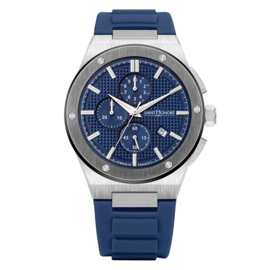 Saint Honore Paris New Haussmann Chronograph Quartz Blue Dial Mens Watch H SH NH857225 17DFIN
