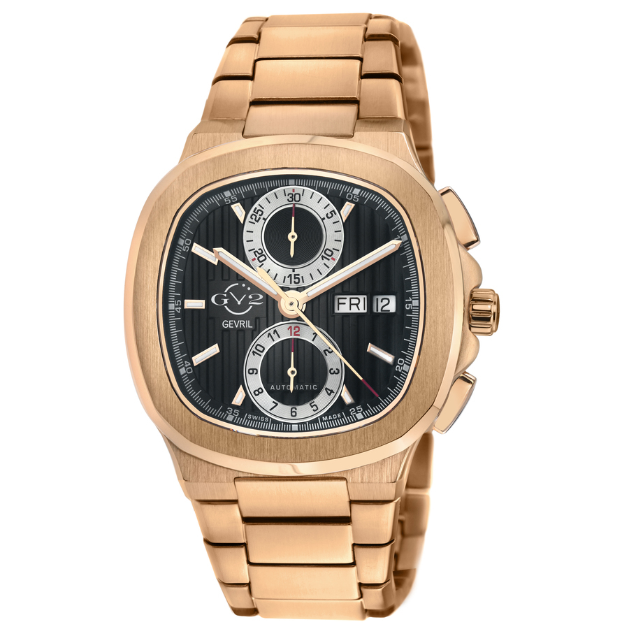 GV2 by Gevril Potente Chronograph Black Dial Mens Watch 18502B 1709$