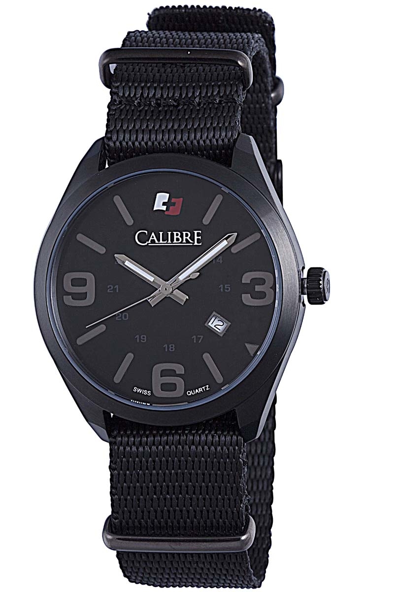 Calibre Trooper Black Dial Black Canvas Strap Mens Watch SC-4T2-13-007