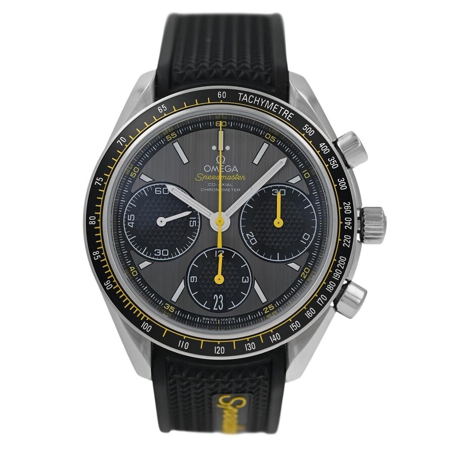 Pre-owned Omega Speedmaster Racing Chronograph Tachymeter Grey Dial Mens Watch 32632405006001 4489$