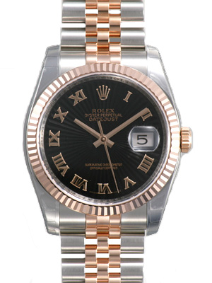 Preowned Rolex Oyster Perpetual Black Sunburst Dial Mens Watch 116231BKSBRJ