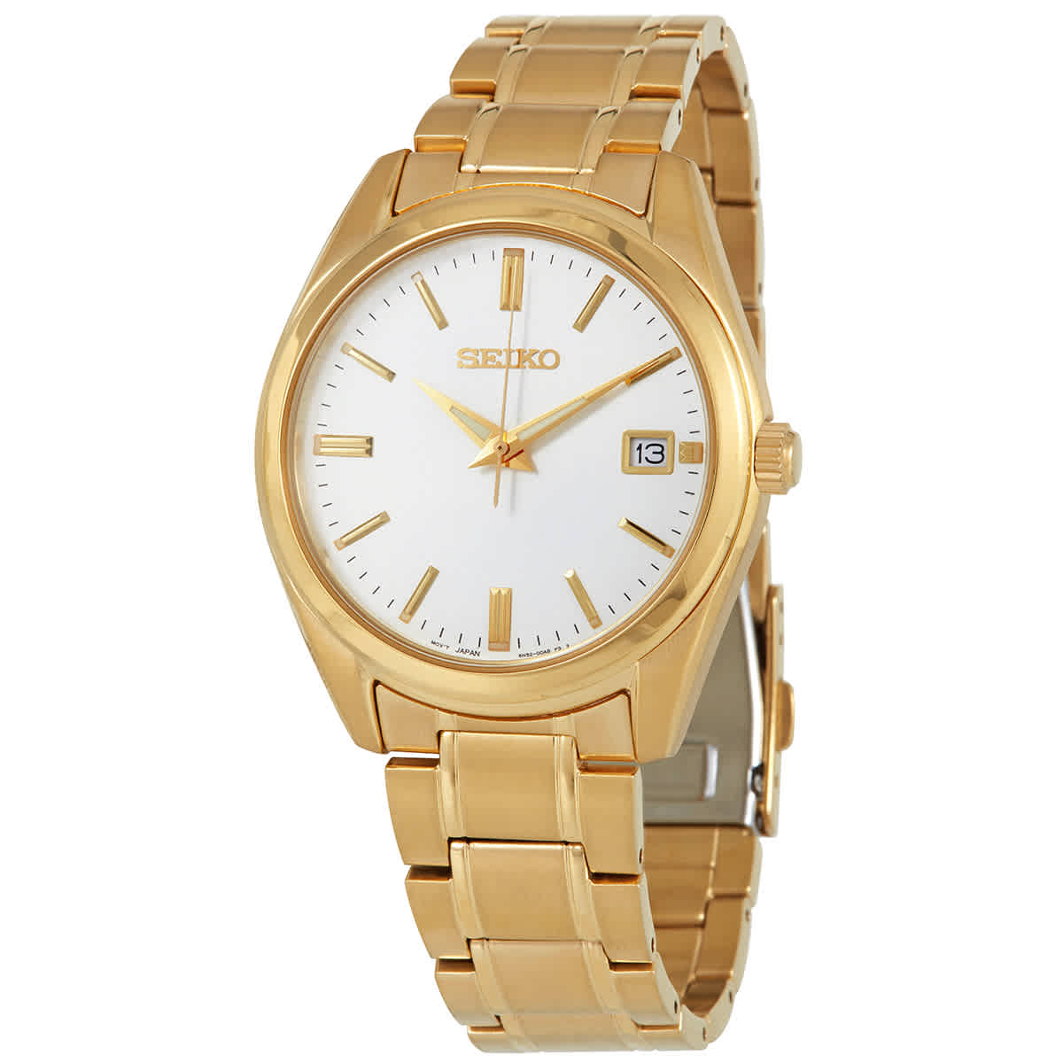 Seiko Quartz White Dial Men s Watch SUR314P1 eBay