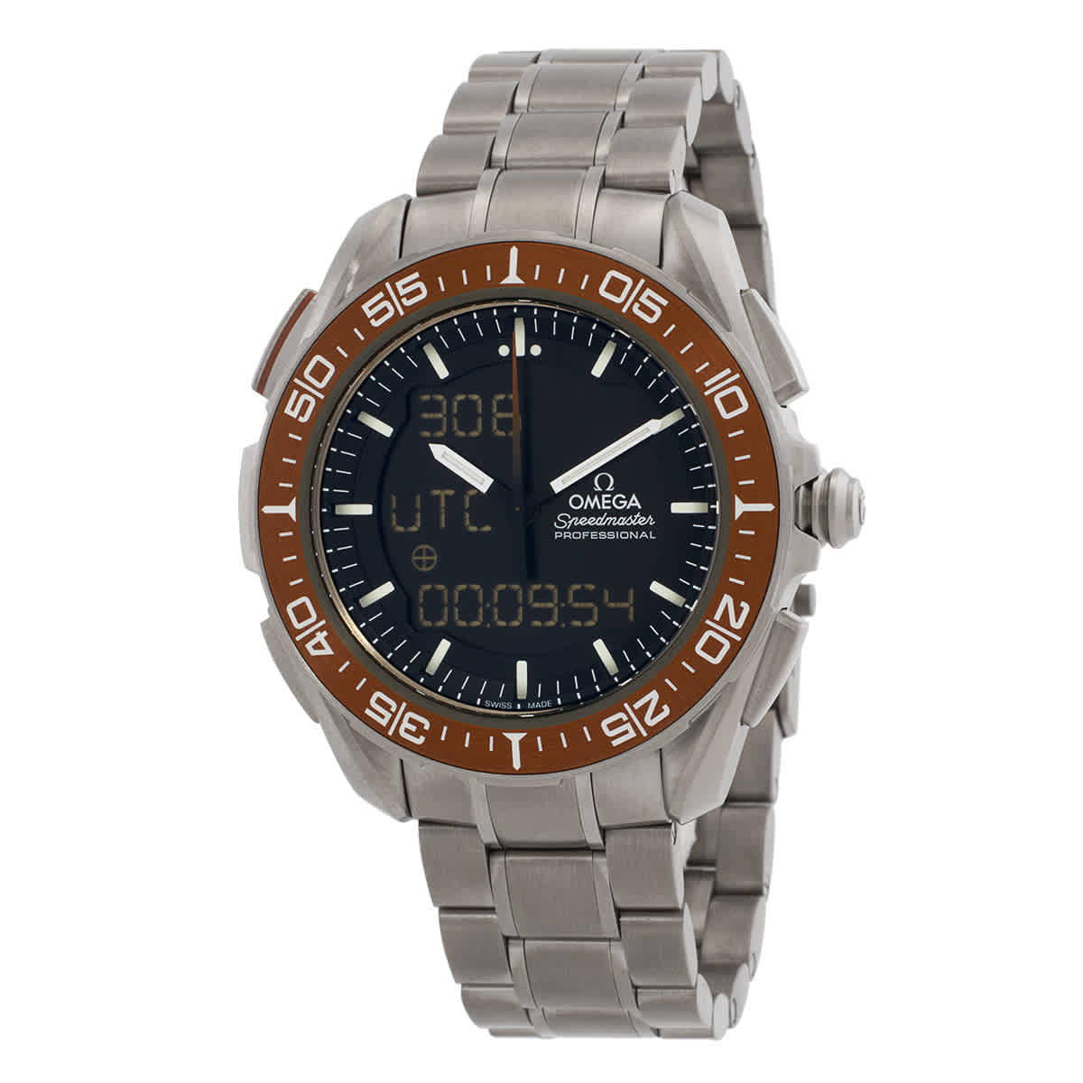 Omega Speedmaster Perpetual Quartz Analog-Digital Black Dial Mens Watch 31890457901003 6440$