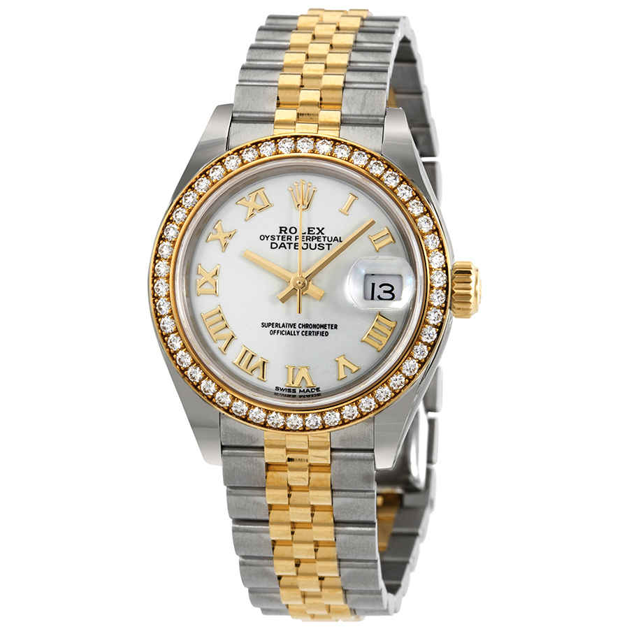 Rolex LadyDatejust White Dial Automatic Ladies Steel and 18kt Yellow Gold Jubilee Diamonds Watch 279383WRJ