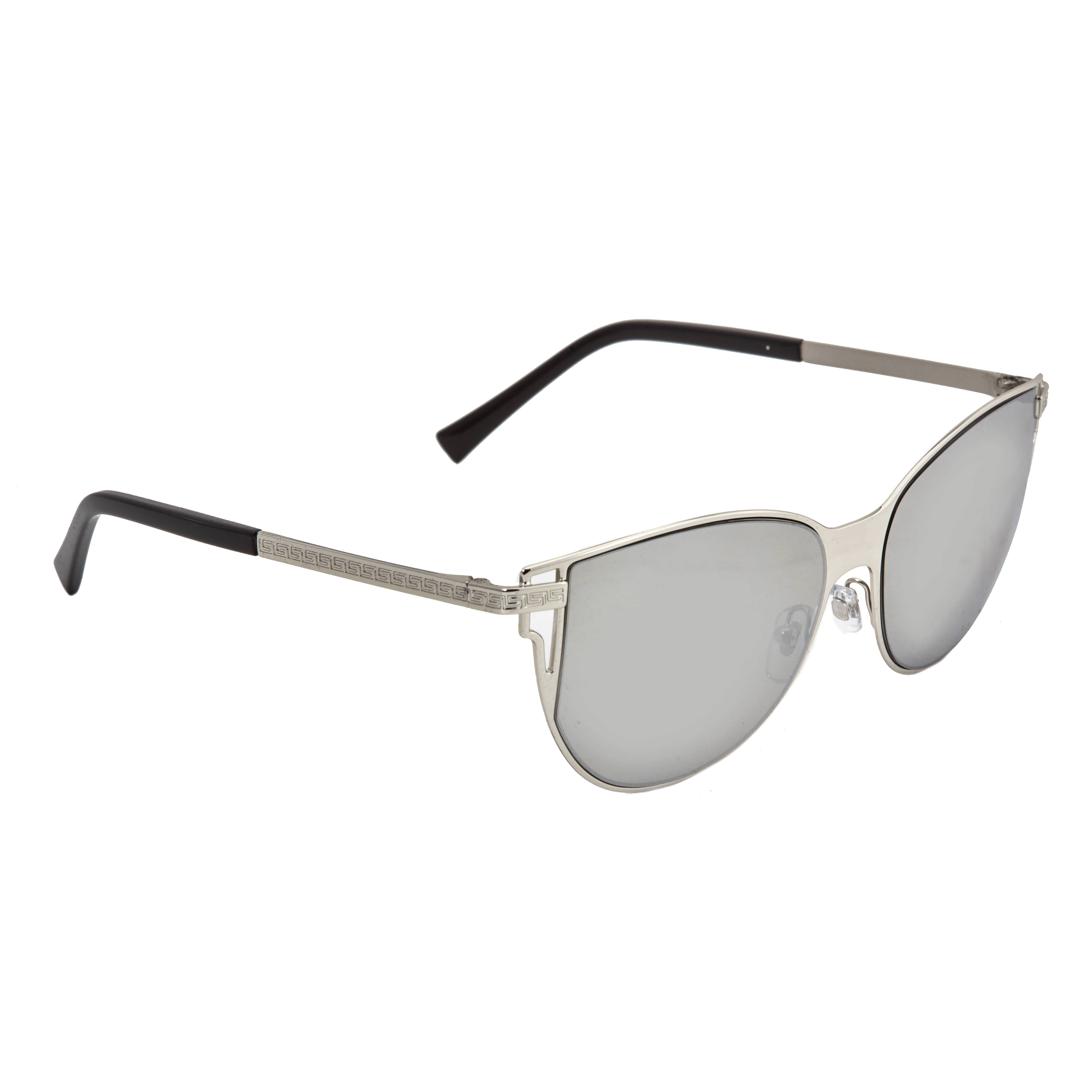 Versace Light Grey Mirror Silver Cat Eye Ladies Sunglasses VE2211 ...