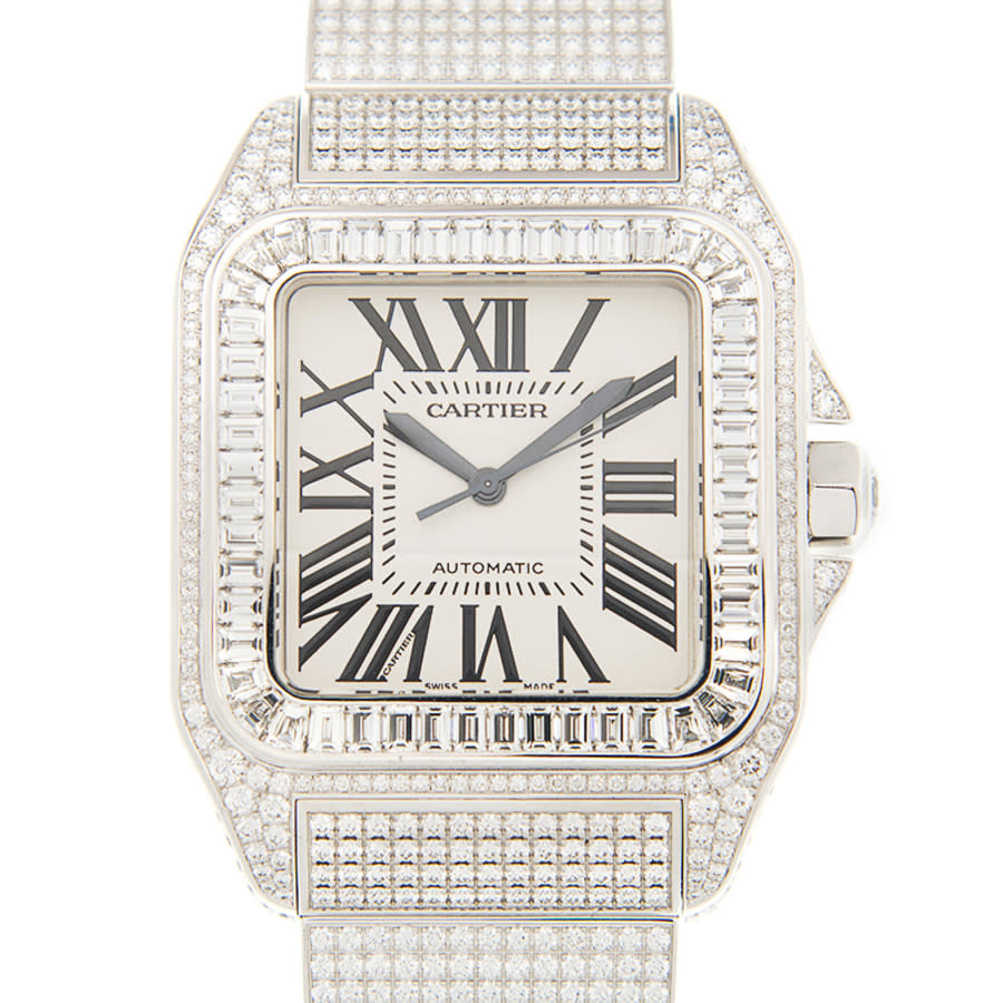 Cartier Santos Automatic Diamond White Dial Mens Watch W20073X8-100XL 517500$