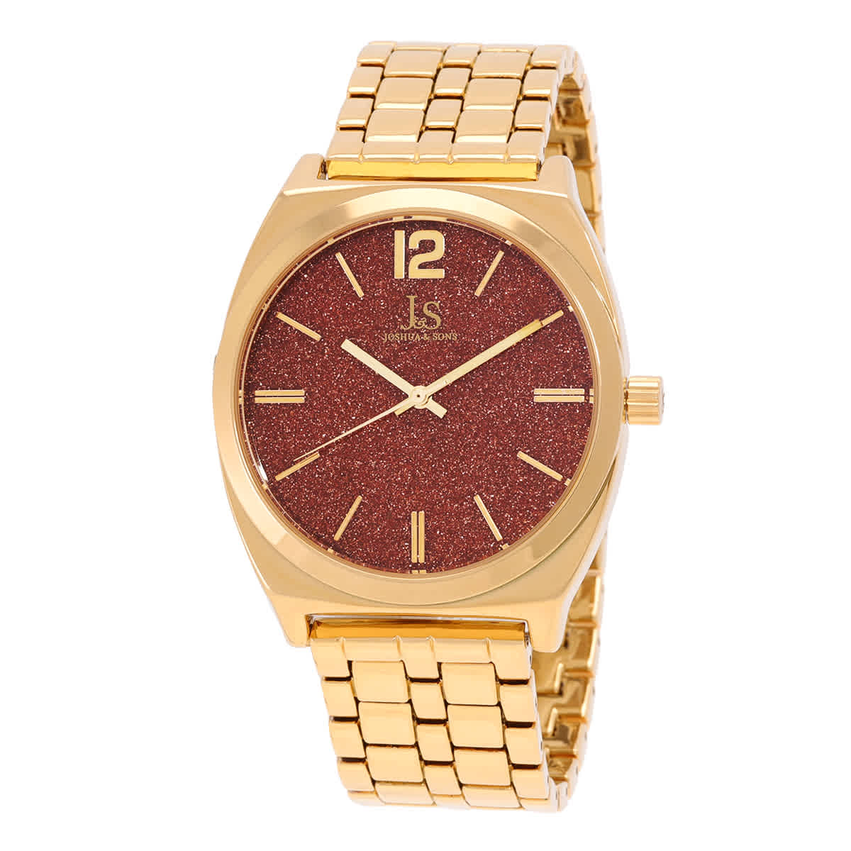 Joshua & Sons Orange Sand Stone Dial Mens Watch JX122YG