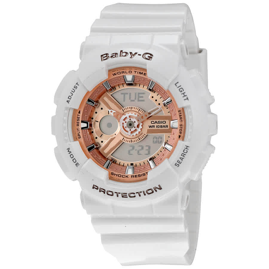 Casio Baby G White Resin Ladies Watch Ba110 7a1 Ebay