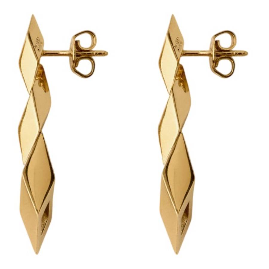Burberry Gold-Plated Hollow Drop Earrings