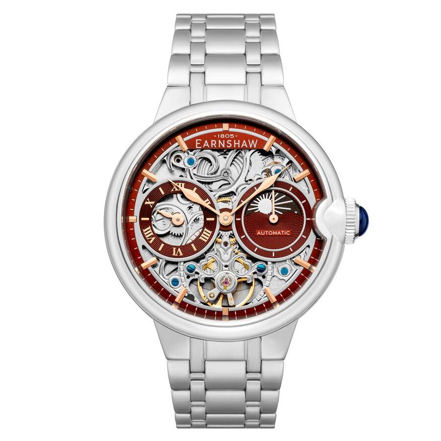 Thomas Earnshaw Barallier Sun Moon Dual Time Automatic Red Dial Mens Watch ES-8242-88 230$