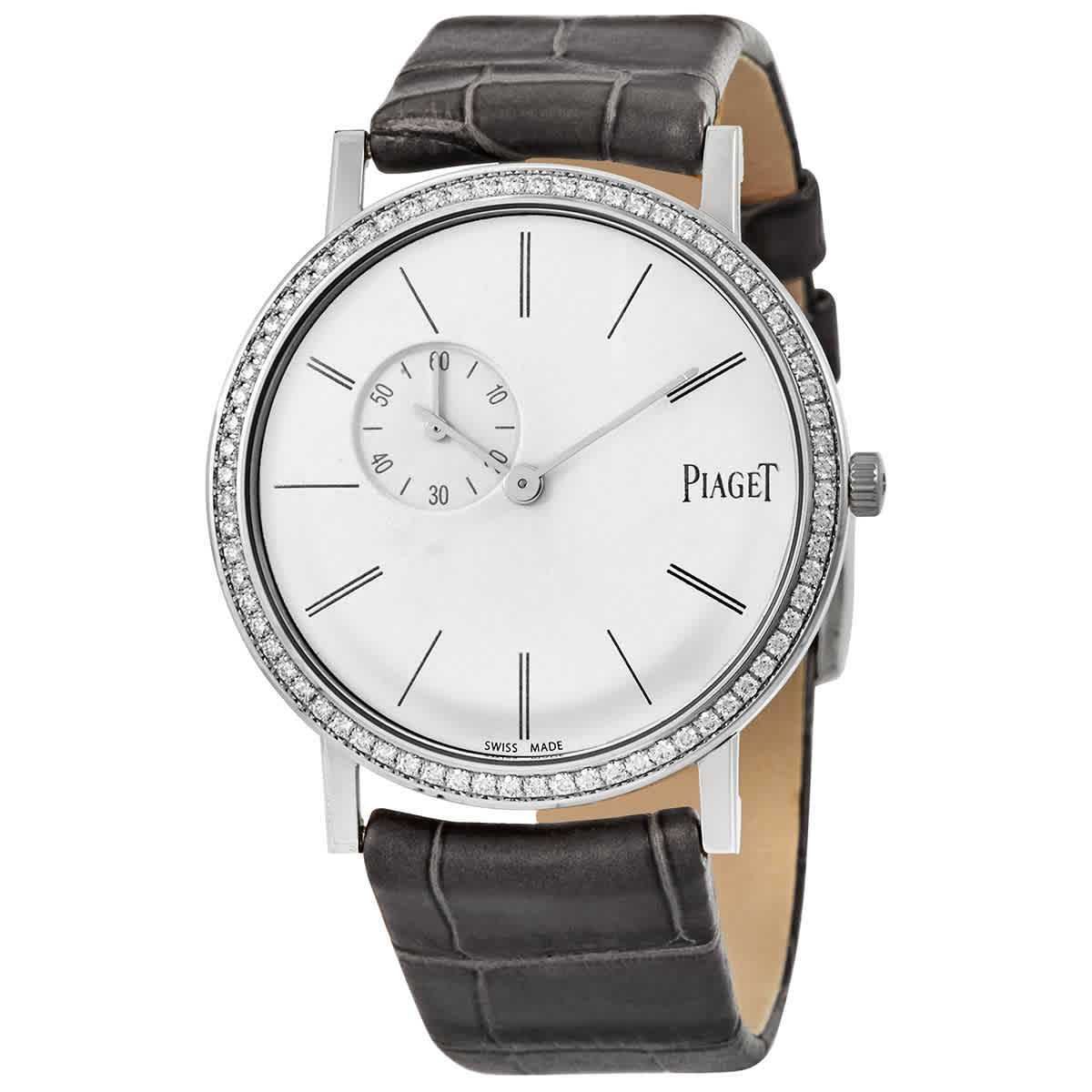 Piaget Altiplano Silver Dial Grey Alligator Leather Ladies Watch GOA39106 9850$