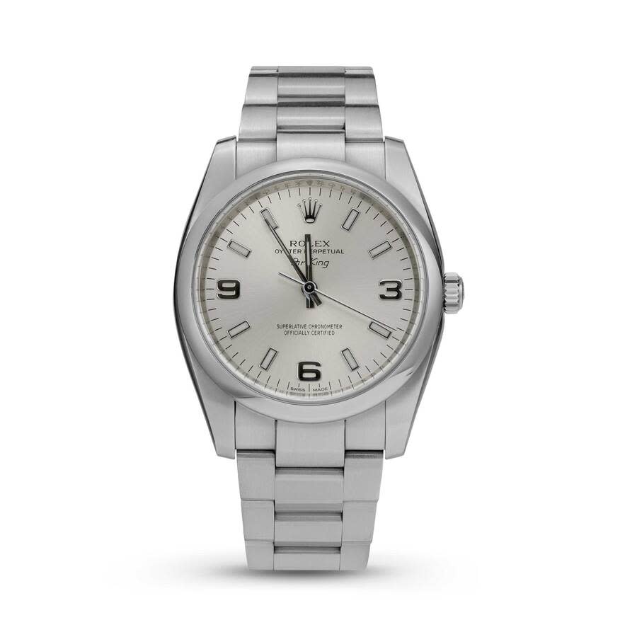 Preowned Rolex Air King Automatic Chronometer Silver Dial Unisex Watch 114200