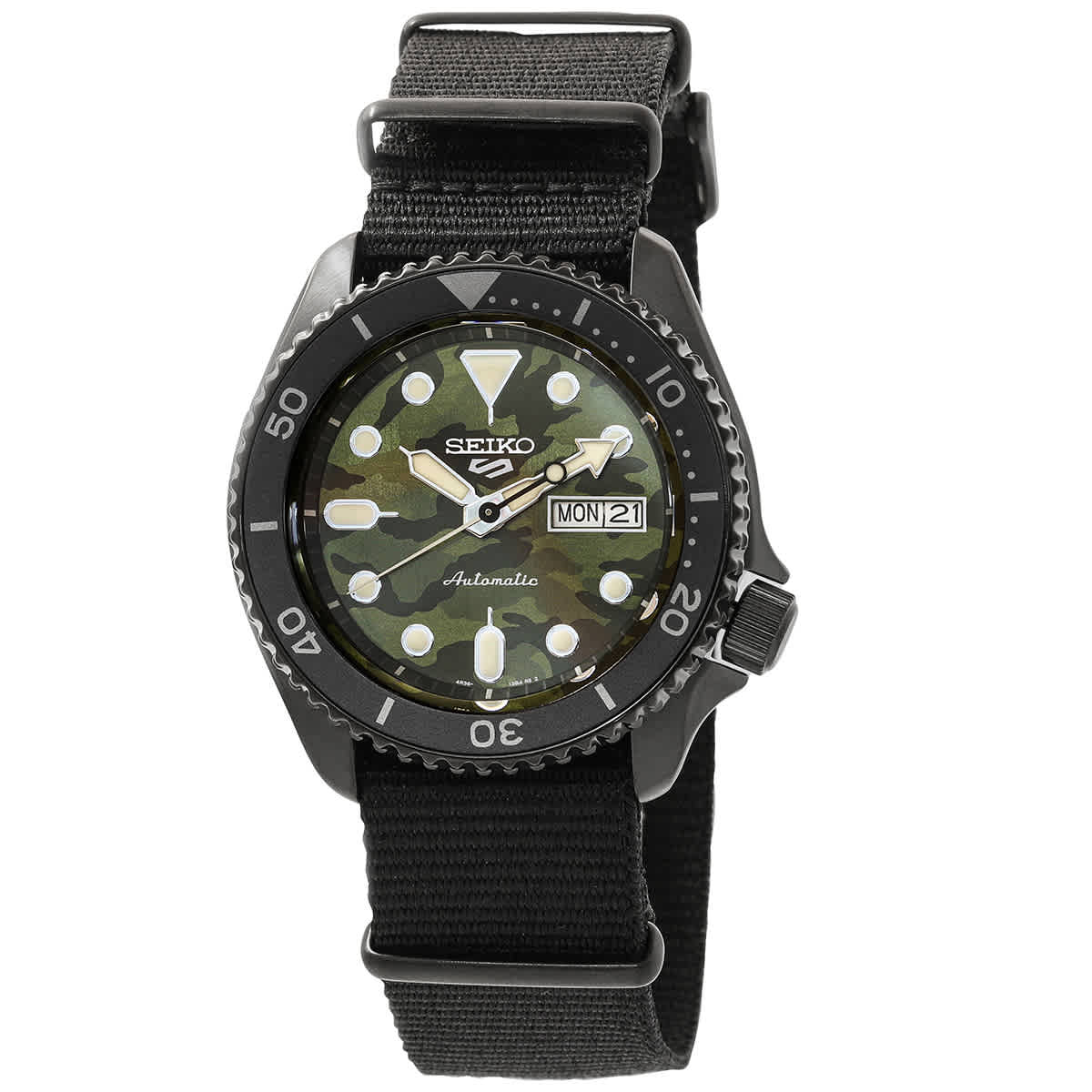 Seiko 5 Sports Automatic Green Camouflage Dial Mens Watch SRPJ37K1 224$
