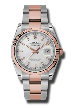 Rolex Oyster Perpetual Datejust 36 Silver Dial Stainless Steel and 18K Everose Gold Bracelet Automatic Mens Watch 116231SSO Rolex Oyster Perpetual Datejust 36 Silver Dial Stainless Steel and 18K Everose Gold Bracelet Automatic Mens Watch 116231SSO