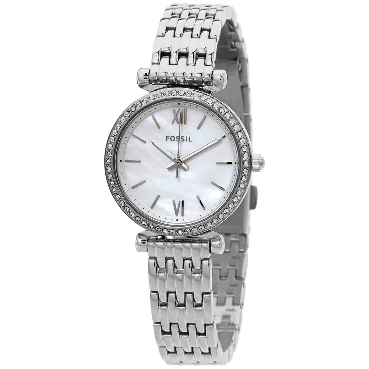 Fossil Carlie Mini Quartz Crystal MOP Dial Ladies Watch ES4647 | eBay