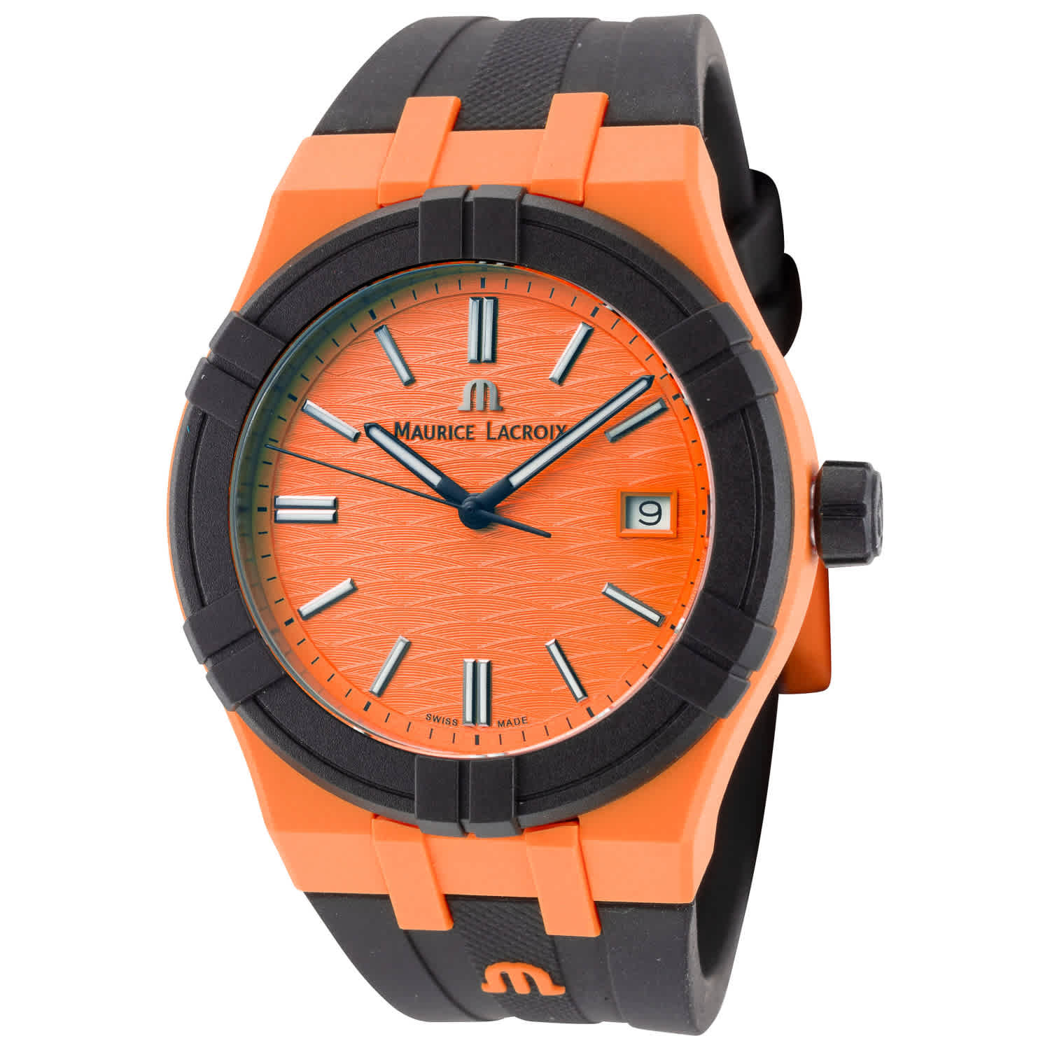 Maurice Lacroix Aikon Tide Quartz Orange Dial Mens Watch AI2008-50050-300-0 143$