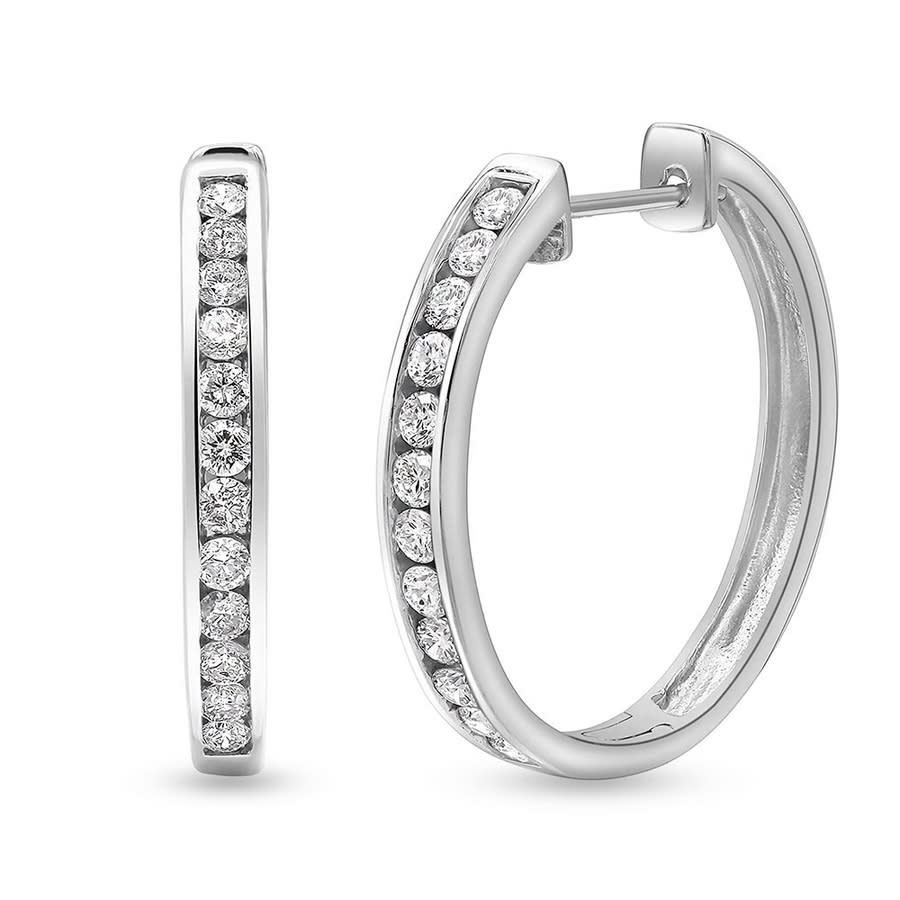 Brilliant Diamond Sterling Silver Accent Lab Grown Diamond Hoop Earrings for Women 220$