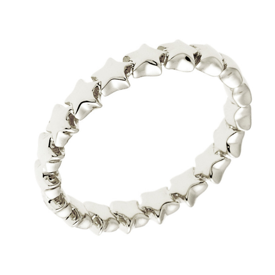 Sole du Soleil Daffodil Collection Women's 18k WG Plated Stackable Star Fashion Ring Size 7