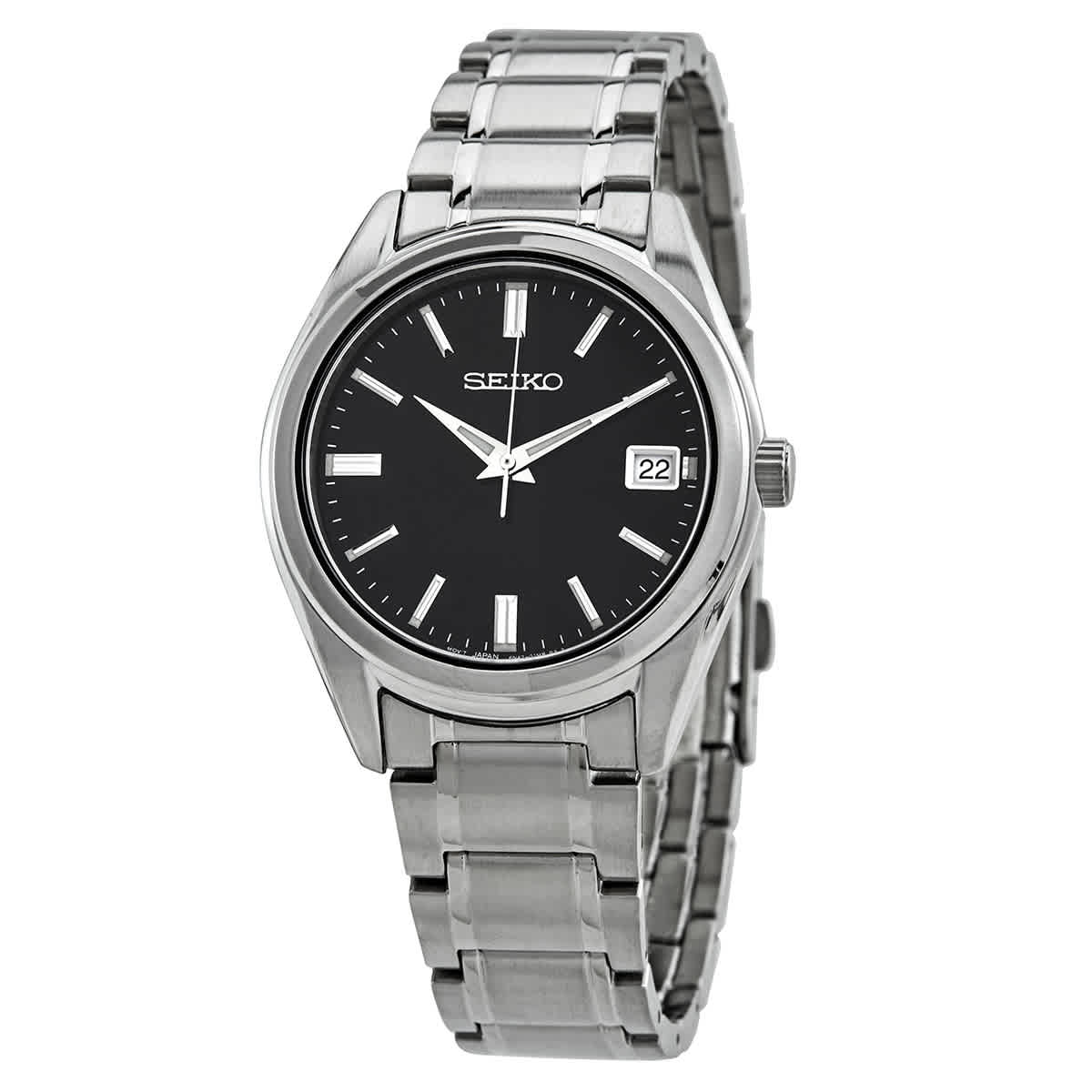 seiko quartz black dial