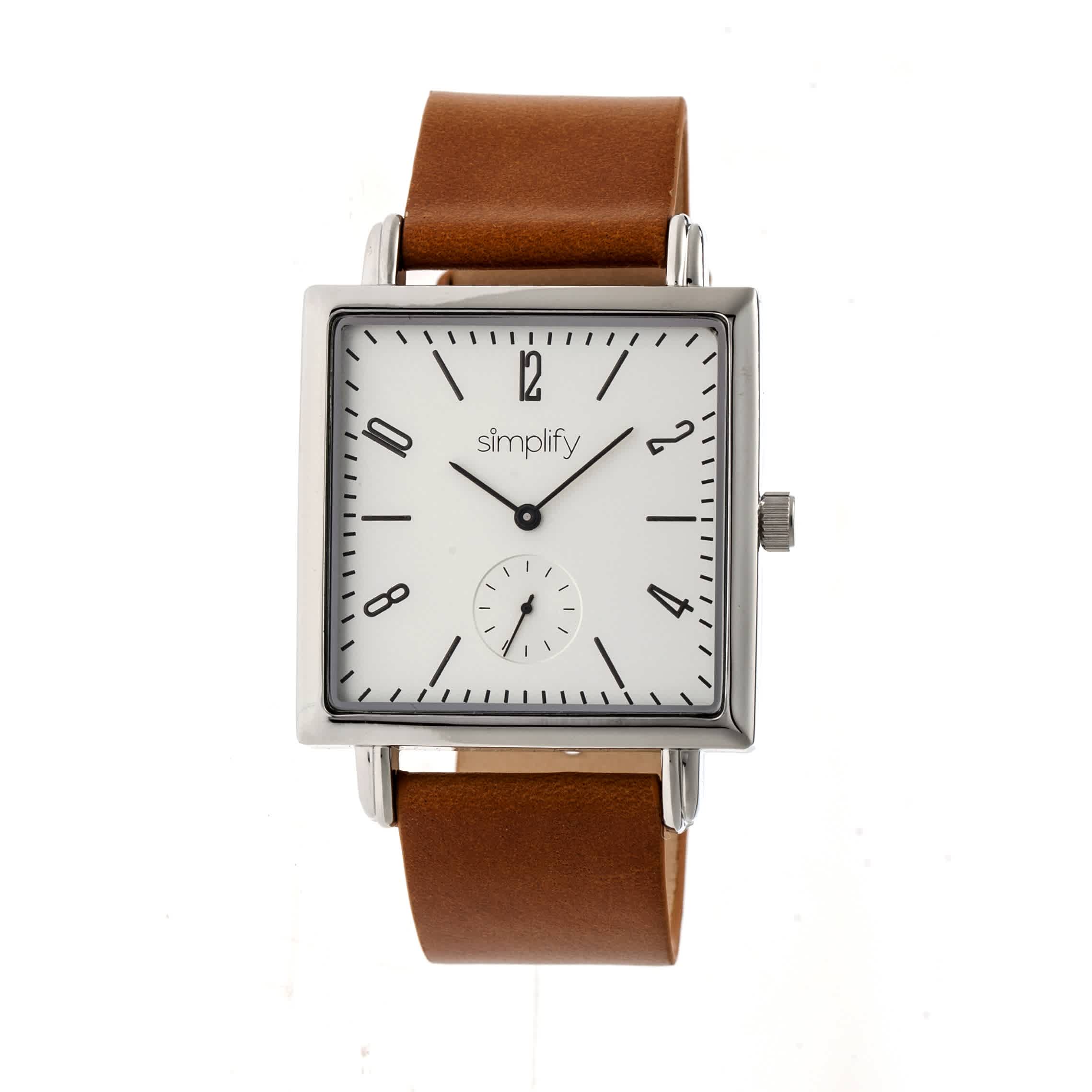 Simplify The 5000 Silver Dial Brown Leather Watch SIM5003 255$