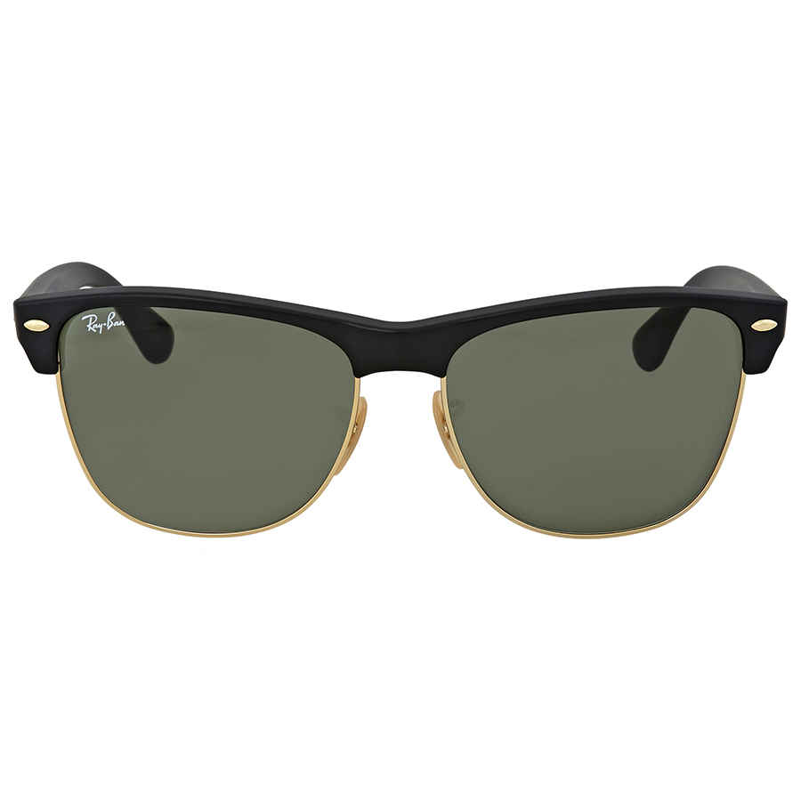 Ray-Ban Clubmaster Black & Gold/Arista Nylon Sunglasses w/Green Classic G-15 Lenses 0RB4175-877-57 in Black/Gold