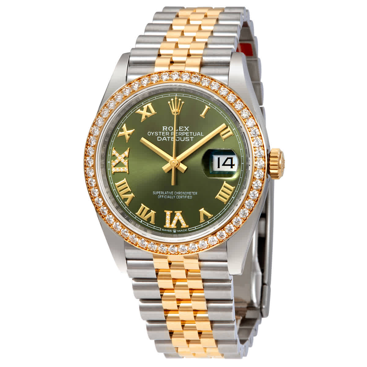 Rolex Green Diamond Dial Automatic Ladies Steel and 18K Yellow Gold Jubilee Watch 126283GNRDJ