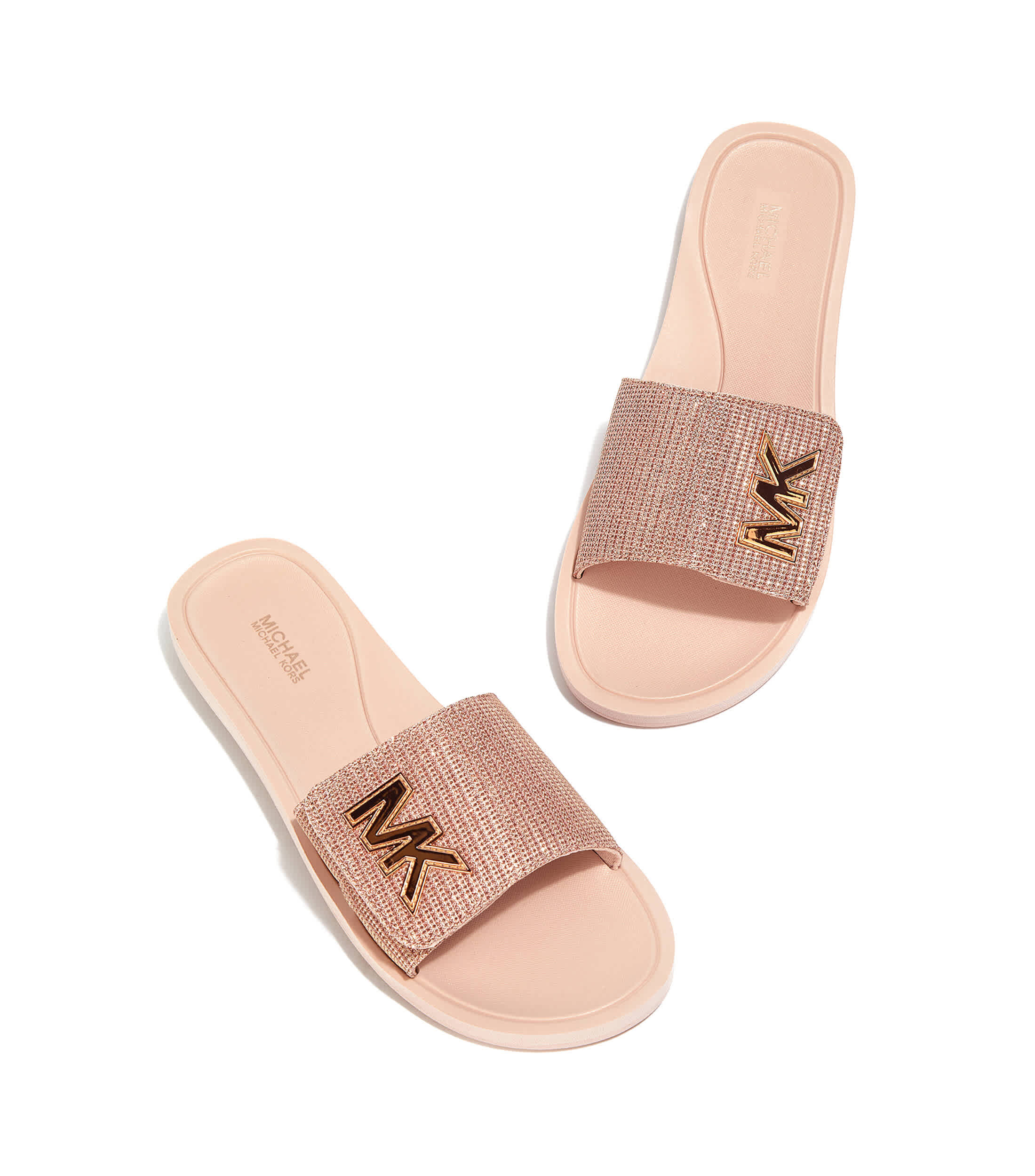 Michael kors metallic slides deals