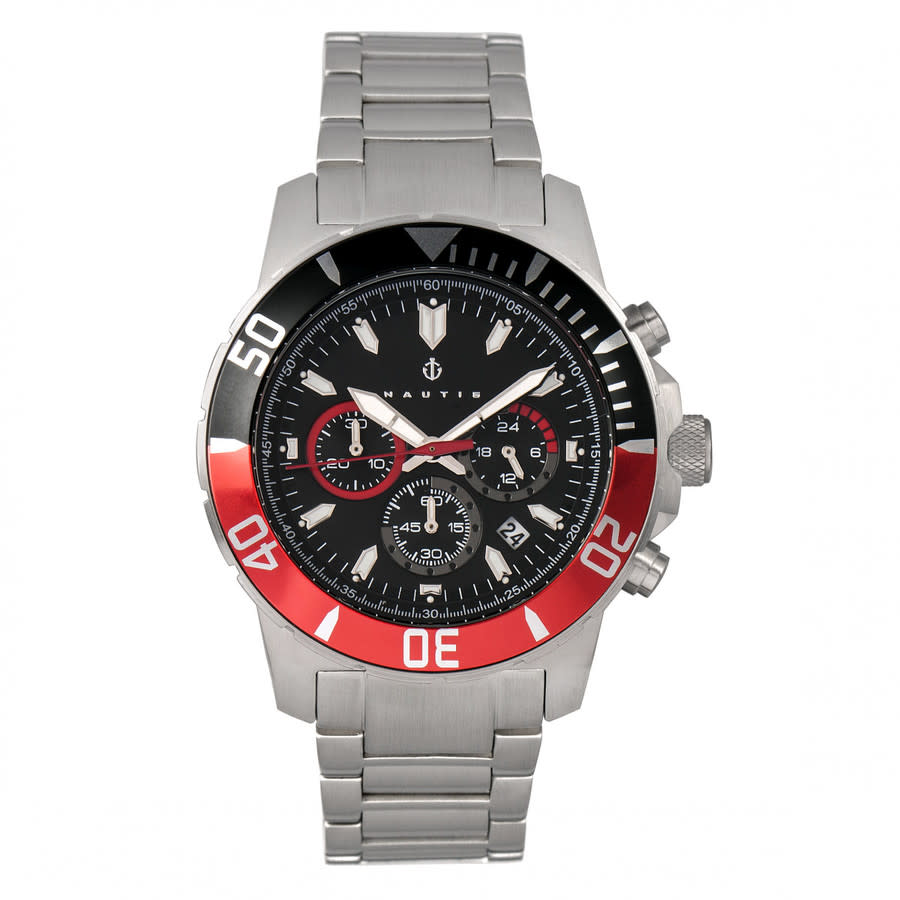 Nautis Dive Chrono 500 Chronograph Quartz Black Dial Mens Watch 17065-J 166$