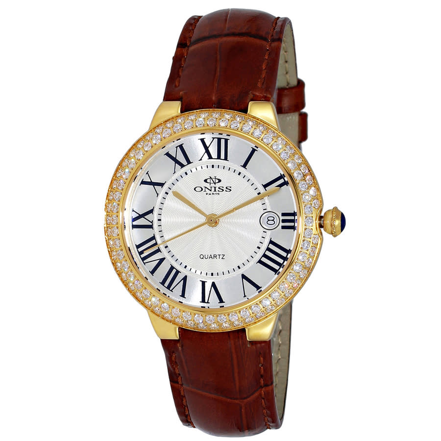 Oniss ON3322-L Quartz Crystal White Dial Ladies Watch ON3322-LG/WT