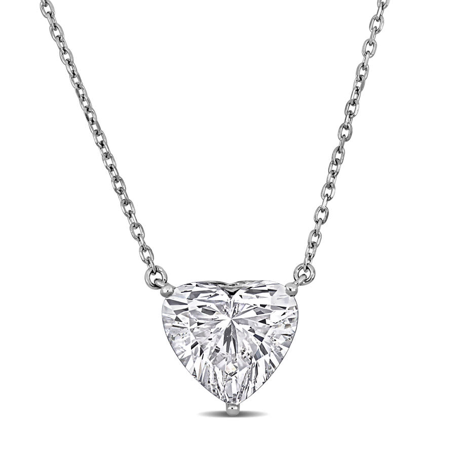 Created Forever 4ct TW Heart-Cut Lab-Grown Diamond Necklace in 14k White Gold - 16 in 2 in extender 3025$