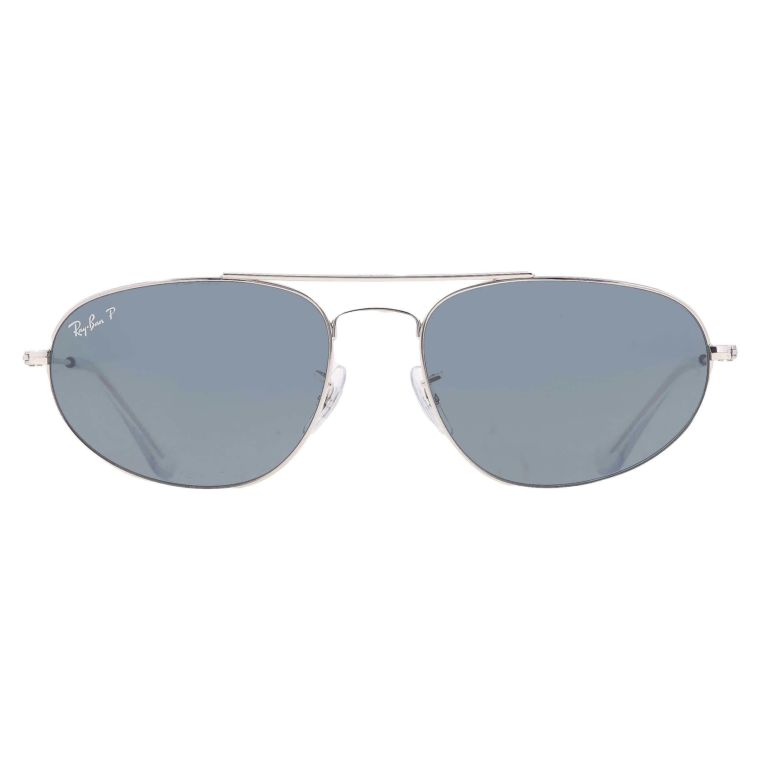 Ray-Ban Explorer IV RB3945 Glass Polarized Sunglasses - Polished Silver/Dark Blue Classic - XX-Large