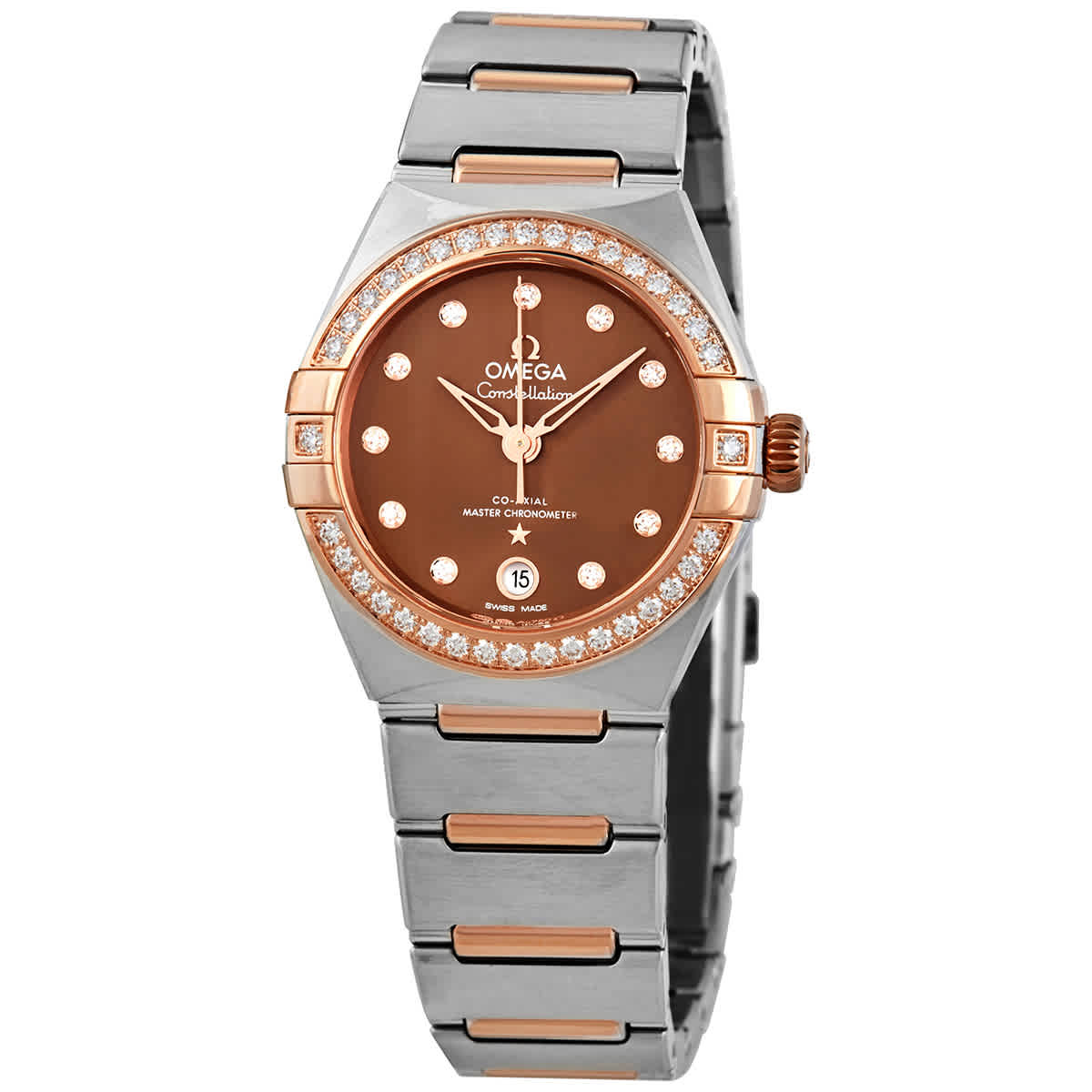 Omega Constellation Automatic Diamond Brown Dial Ladies Watch 13125292063001 8538$