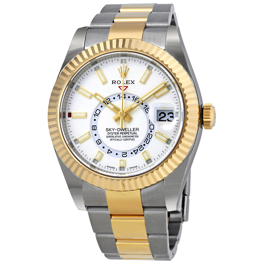 Preowned Rolex Oyster Perpetual GMT White Dial Mens Watch 326933WSO
