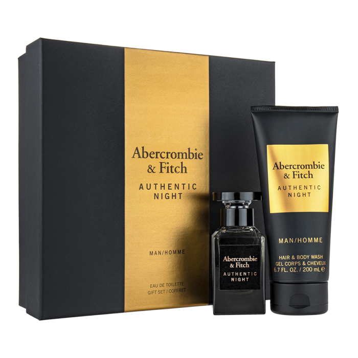 Abercrombie and Fitch Mens Authentic Night Man Gift Set Fragrances 085715166876