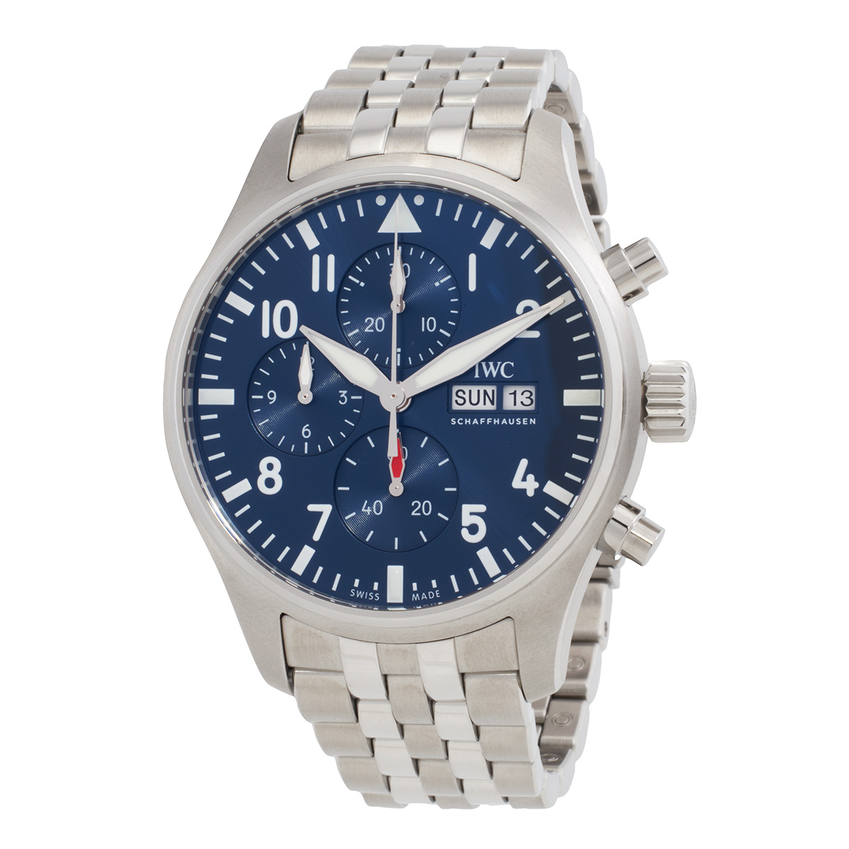 Pre-owned IWC Pilots Chronograph Automatic Blue Dial Mens Watch IW378004 5495$