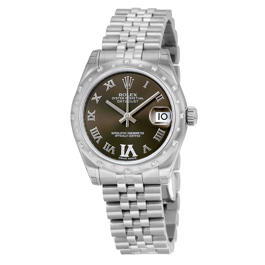 Preowned Rolex Oyster Perpetual Diamond Bronze Dial Ladies Watch 178344BRDJ