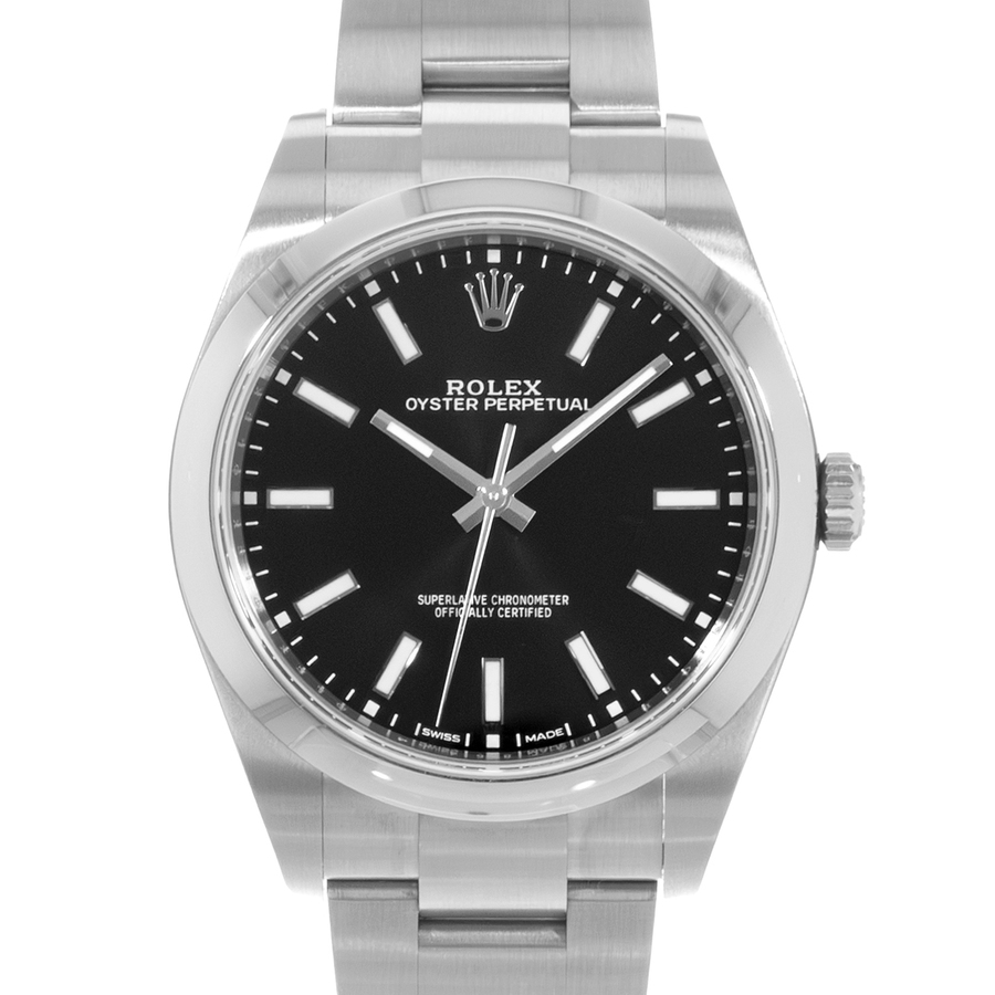 Preowned Rolex Oyster Perpetual 39 Automatic Chronometer Black Dial Mens Watch 114300 BKSO