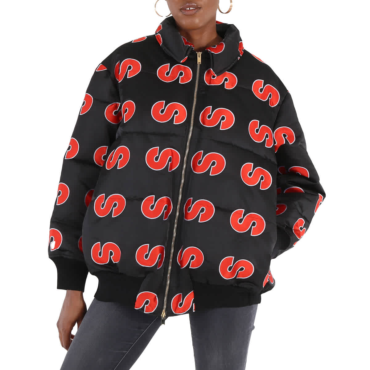 Ladies red down jacket sale